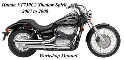 HONDA VT 750C2 SHADOW SPIRIT 2007 a 2009 MANUAL DE TALLER - Archivos PDF Foto 1 de 2