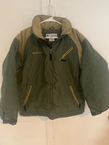 Columbia Youth Jacket XL Green Full Zip Hooded green Khaki Coat - Picture 1 of 3