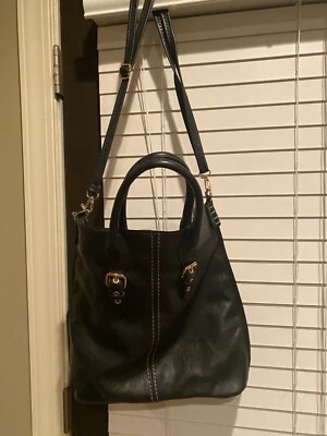 Bolso de Mano David Jones de Cuero con Bolsillos Opcional Correa para el Hombro Negro Foto 1 de 4