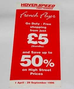  hoverspeed französischer Flyer Werbeprospekt 1996 - Bild 1 von 3
