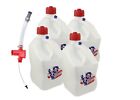 VP Racing 4 Pack Square Patriotic 5 Gallon Fuel Jugs With Trigger Hose
