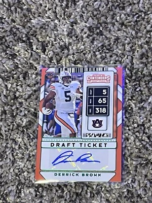 2020 Panini Contenders Draft Picks - College Ticket Autographs  Derrick Brown  - Image 1 of 2