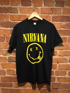 NIRVANA Logo T-Shirt (Grunge Retro Vintage) Unisex Ladies Mens (Black) - Picture 1 of 2