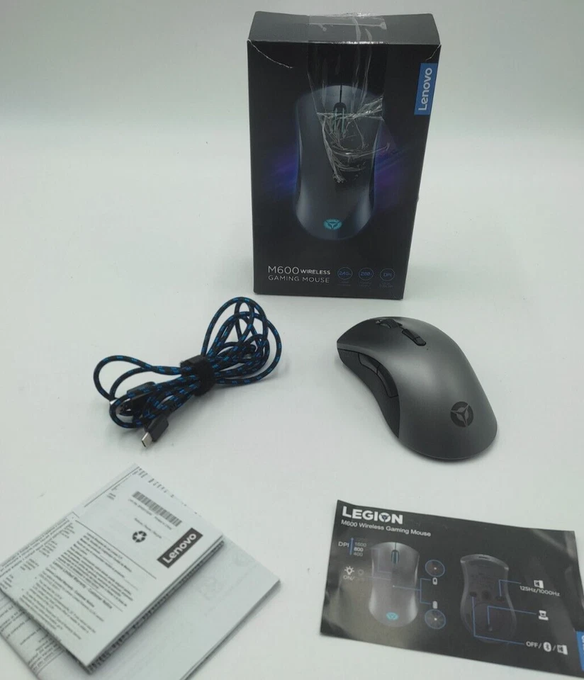 Gaming Maus Lenovo Legion M600- funktioniert nur mit Kabel - 8 Tasten Eisengrau - Bild 1 von 4
