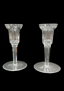 Vintage Pair Waterford Crystal Candle Holders Candlestick Carina Eileen Pattern - Picture 1 of 10