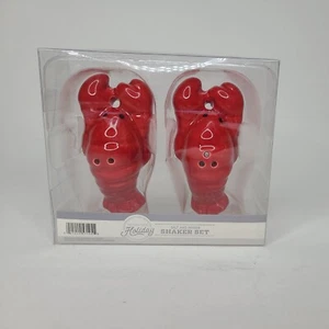 Destination Holiday Lobster Salt Pepper Ceramic Shaker Set NIB - Picture 1 of 5