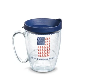Tervis Dog Flag 16 oz. Mug W/ Navy Lid USA Puppies Patriotic Paws Pets NEW - Picture 1 of 1