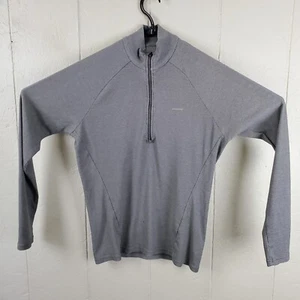 Patagonia Shirt Mens Medium Gray Mock Neck 1/2 Zip Long Sleeve Logo Stretch - Bild 1 von 16