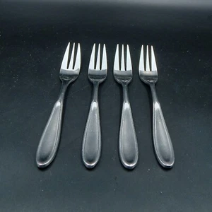 Tenedor de cena de mesa contorno de toalla contorno biselado satinado cubiertos de acero inoxidable 4 piezas - Imagen 1 de 9