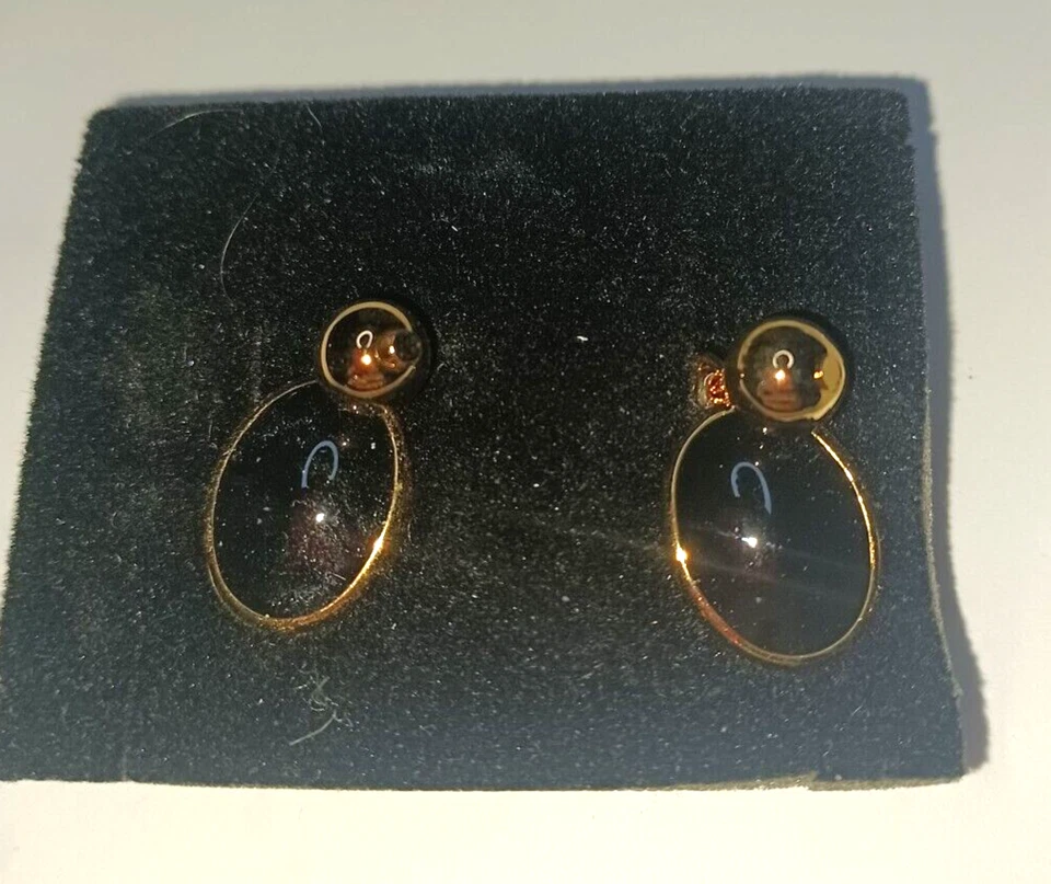 Tailored Classic Pierced Black Tear Drop Earrings with surgical steel posts NOS - Image 1 of 4
