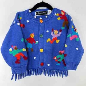 Christine Foley Sweater Childrens Size 2/4 Modal Cotton Winter Snowball Fight - Picture 1 of 5