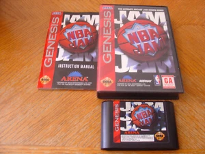 NBA Jam (SEGA Genesis 1994) Authentic Tested Working Complete CIB Fast Ship - Picture 1 of 2