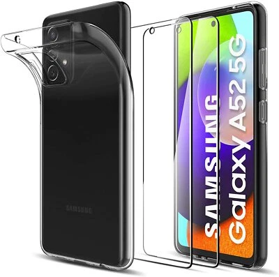 LITTLE BOUTIK Coque Silicone TPU Transparente + 2 Verres Trempes Pour Samsung A52 4G/5G Littl