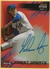 Nolan Ryan  2016 Topps Finest Greats Orange Refractor on card Autograph 14 / 25