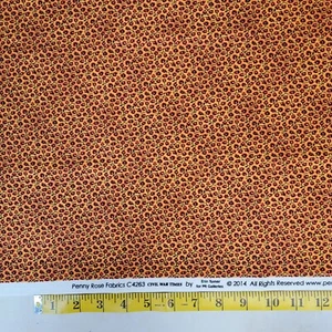 1 yd  Penny Rose Fabric Civil War Times Erin Turner for PR Galleries orange/rust - Picture 1 of 1