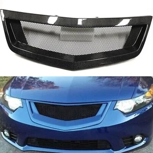 1x Front Bumper Grille Mesh Honeycomb Style For Acura TSX 2011-2014 Carbon Fiber - Picture 1 of 10