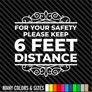 6 FEET Distance Decal Sticker Business Reopen Decal - Social Distancing Decal - Bild 1 von 15