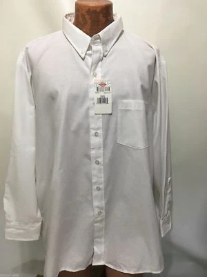 Camisa Dickies 19-19.5 SS36WH Algodón/Poliéster Abotonada Manga Larga Blanca NUEVA Foto 1 de 4