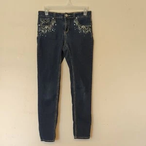 Justice Blue Embellished Skinny Jeans. Girls 14 1/2 - Picture 1 of 3