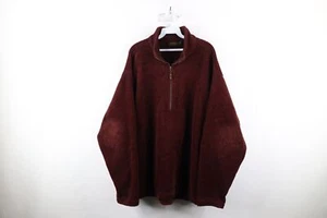 Vtg 90s Timberland Mens XL Baggy Fit Half Zip Fleece Pullover Sweater Red USA - Picture 1 of 12