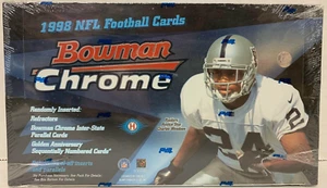 1998 BOWMAN CHROME NFL FOOTBALL HOBBY BOX 24 PACKS PEYTON MANNING RC NEW SEALED - Picture 1 of 6