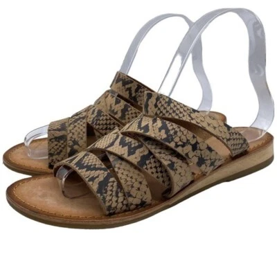 Coconuts by Matisse Sandals Ladylike Brown Leather Slide Strappy Casual Size 6 - Image 1 of 4