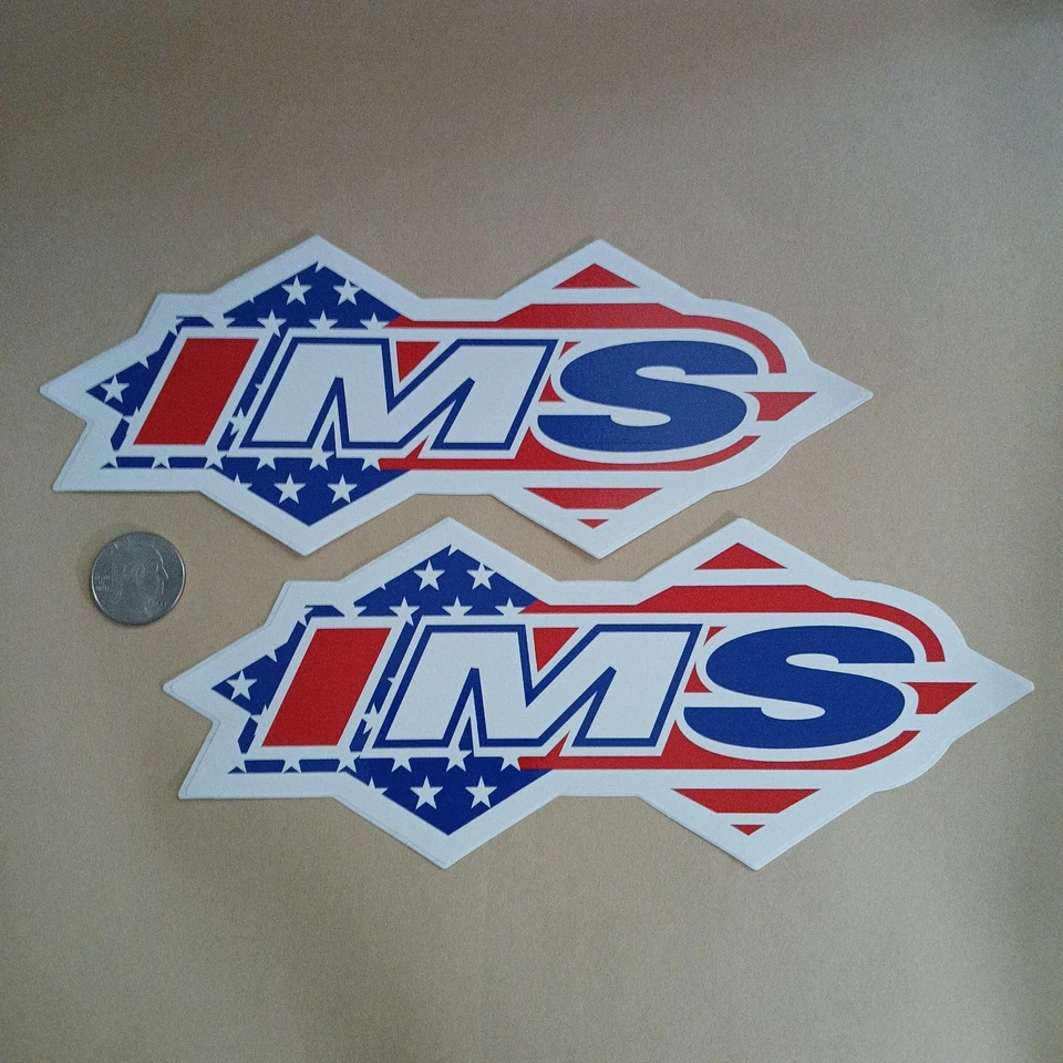 IMS Products 2 piezas Pegatinas Diseño Bandera Grande Original IMS NUEVO ATV Quad TRX LTR Foto 1 de 2