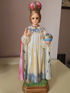 Vintage Classic Older Plaster Statue of the Infant of Prague, 16,3" ht. - Picture 1 of 15
