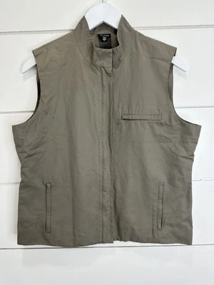 Chaleco Eileen Fisher Mujer Mediano Sin Mangas Tela Italiana Mezcla Nylon Gris Foto 1 de 4