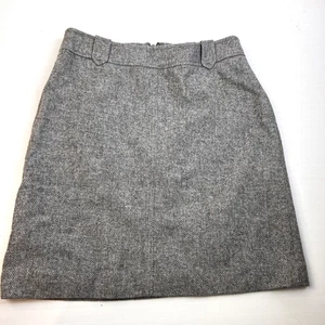 Talbots Petites Wool Skirt Women's 4P Gray Herringbone Wool Straight Career - Picture 1 of 9