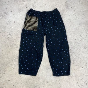Gudrun Sjöden Damen Wide Leg Polka Dot Hose Gr. L Indien Baumwolle Zickzack Tasche - Bild 1 von 8