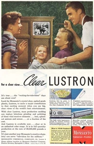 1946 Monsanto Clear Lustron: Clear View Vintage Print Ad - Picture 1 of 1