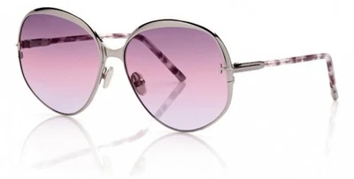 Marco de gafas de sol Tom Ford TF0913 14Z redondo rutenio/violeta degradado 60 mm para mujer Foto 1 de 4