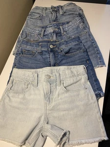 Lot Of 4 Girls Size 10 Old Navy Jean Shorts Adjustable Waist Youth - Picture 1 of 9
