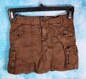 Childrens Place Girls Cargo Skort Brown Size 6 Denim Built In shorts - Picture 1 of 3