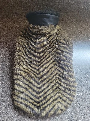 Unbranded-Cozy Windproof-Brown & Black-Furry British Style Striped Dog Vest - Image 1 of 4