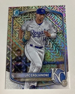 Mega caja Bowman 2025 JAC CAGLIANONE cromo mojo refractor prospecto tarjeta real - Imagen 1 de 2