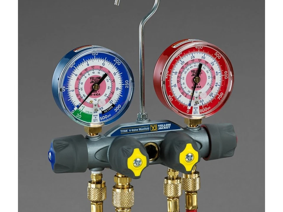 黄色夹克 49983 Titan 4 阀测试和充电歧管 — 第 1/1 张图片