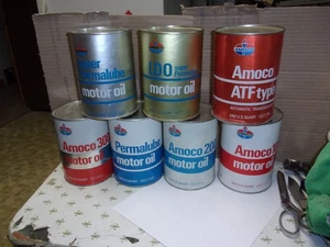 7 Amoco oil cans Display cans never filled - Picture 1 of 2