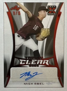 Mick Abel 2021 Leaf Trinity RC Rookie Auto Acetate 9/15 Red Refractor Clear - Picture 1 of 1