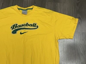 Nike Baseball T Shirt Mens XL Yellow Y2k 90s Silver Tag Vintage Tee - Picture 1 of 7