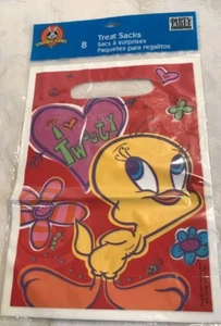NEW! 1997 WB Pack of 8 LOONEY TUNES TWEETY BIRD TREAT SACKS "I Love Tweety" - Picture 1 of 2