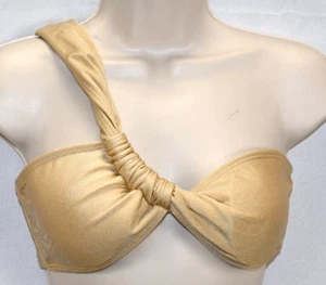 Zaful Forever Young One Strap Gold Bikini Top NWT Size 6 82% Nylon 18% Spandex - Picture 1 of 5