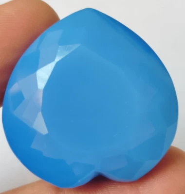 AAA+ 108.50 Ct. Large Blue Opal Heart Shape Loose Gemstone for Ring & Pendant - Image 1 of 4