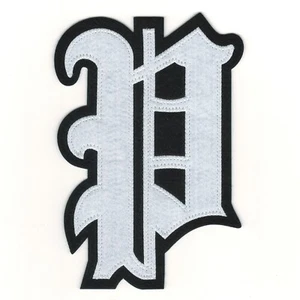White Old English Letter P Patch Embroidered Cut out Iron on Sew on (6" in) - Bild 1 von 1