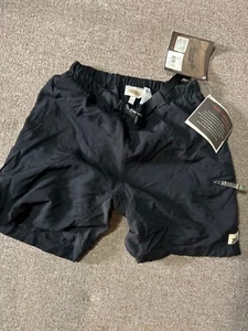 Zoic Cycling Black Small Nylon Shorts Padded Liner Pockets Adjustable Waist 7” - Picture 1 of 5