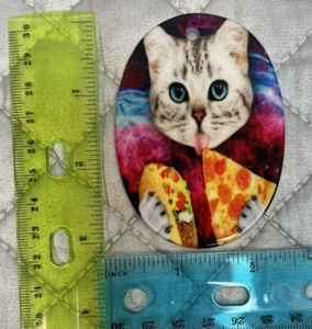 Pizza Taco Cat Ceramic / Porcelain Charm / Ornament - Picture 1 of 2