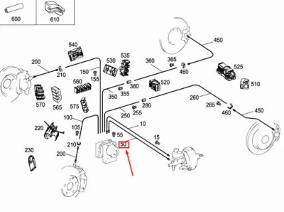NUEVA LÍNEA DE FRENO CILINDRO MAESTRO MERCEDES-BENZ S W222 A2224208426 SIN DEBER 🇺🇸 Foto 1 de 4