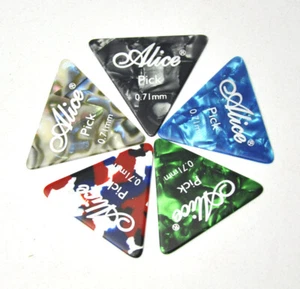 50Pcs Alice Medium 0.71mm 355 Triangle Guitar Picks Plectrums Celluloid - Picture 1 of 4
