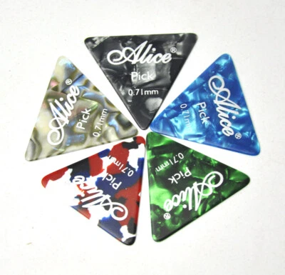 50 piezas selecciones de guitarra Alice Medium 0,71 mm 355 triángulo púas celuloide Foto 1 de 4